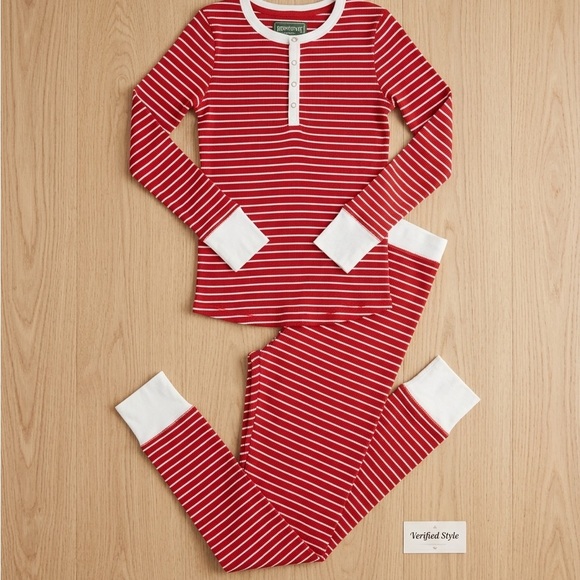 American Eagle Outfitters Other - American Eagle Outfitters Red and White Striped Henley Pajama Set